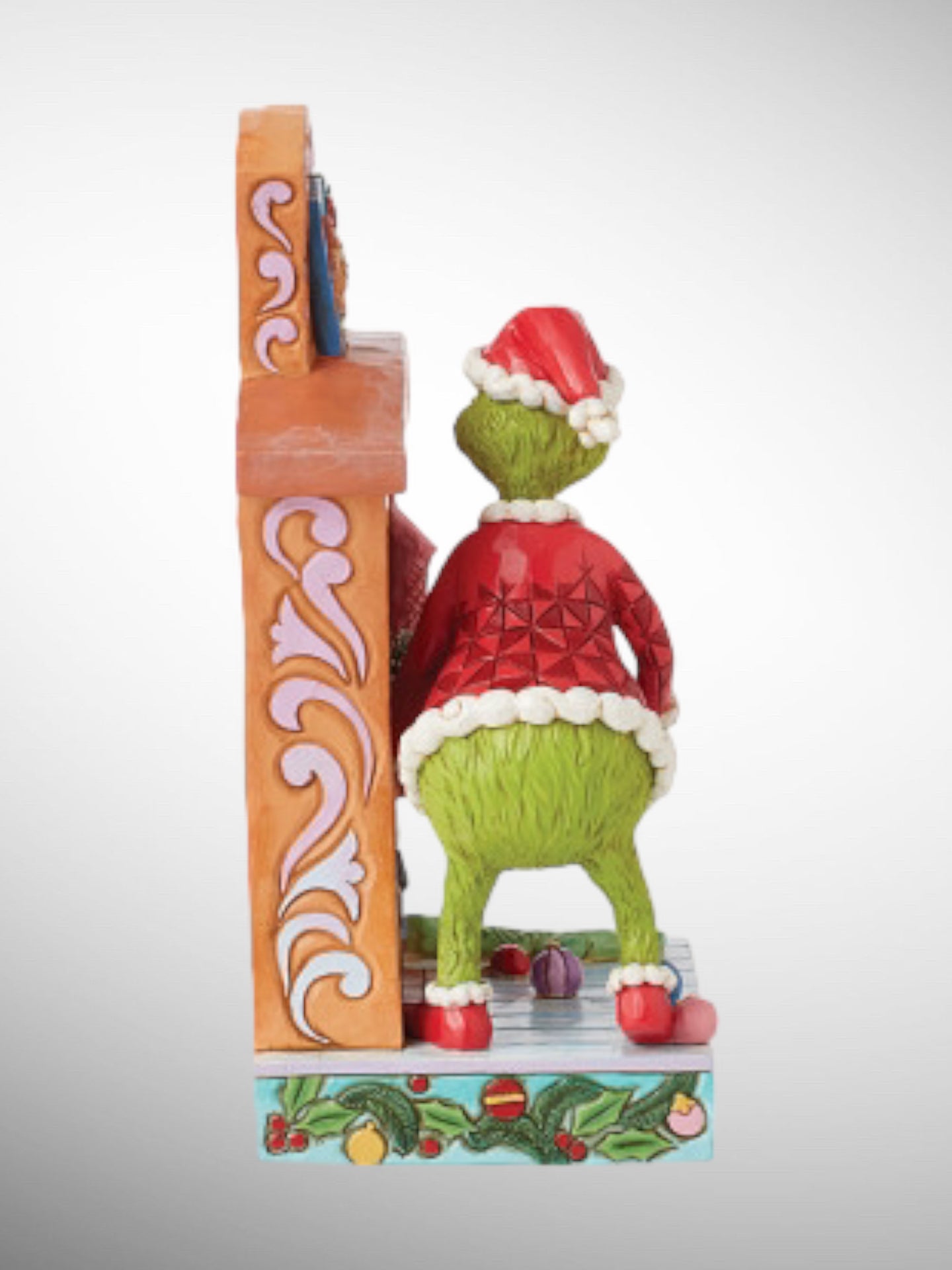 Jim Shore Dr. Seuss The Grinch - Grinch Pushing Tree Up Chimney Figurine